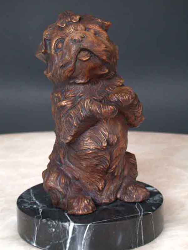 Begging Dog Bronze Sculpture