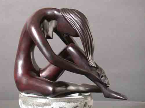 Meditation Female Abstract Resin Sculpture