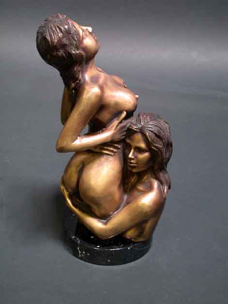 Female Lovers Bronze Sculpture