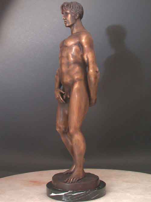 Image 1 of Bronze Man Sculpture Large Body Building Art